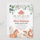 Boerderijdieren Parade Baby Shower Uitnodiging (Voorkant)