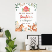 Boerderijdieren Parade Welkom Baby Verjaardag Post Poster (Thuiskantoor)