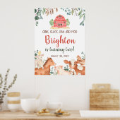 Boerderijdieren Parade Welkom Baby Verjaardag Post Poster (Keuken)
