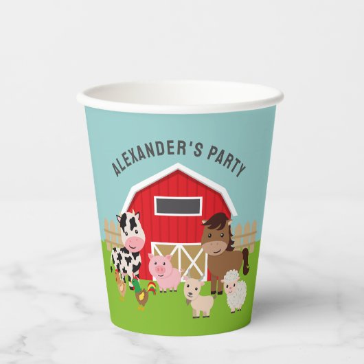 BOERDERIJDIEREN PARTIJ PAPIEREN BEKERS (Voorkant)