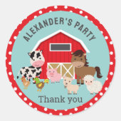 BOERDERIJDIEREN PARTIJ RONDE STICKER (Voorkant)