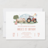 Boerderijdieren Party 1E verjaardag Kaart (Voorkant)