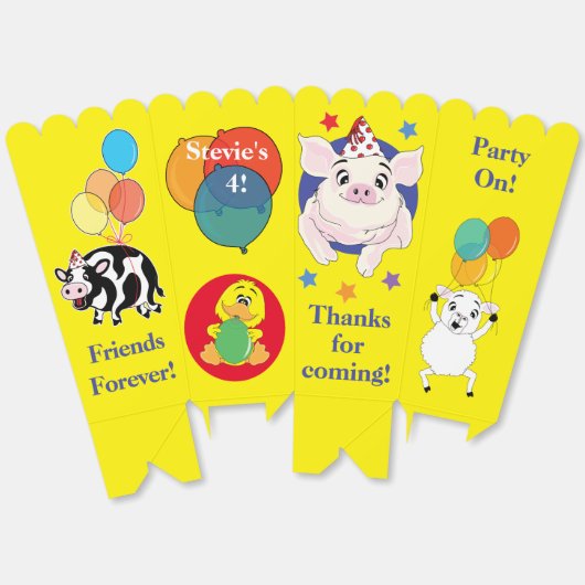 Boerderijdieren Party Bedankdoosjes (Ongevouwen)