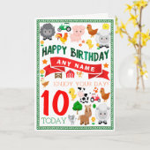 Boerderijdieren Persoonlijke Verjaardag Kaart (Gele Bloem)