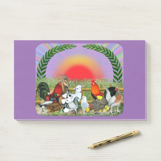 Boerderijdieren Post-it® Notes (Op bureau)
