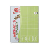 Boerderijdieren Potty Chart Persoonlijke Naam & Ta Notitieblok (Linkerzijde)
