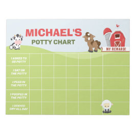 Boerderijdieren Potty Chart Persoonlijke Naam & Ta Notitieblok