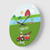 Boerderijdieren & Red Tractor Barnyard Aangepaste  Grote Klok (Hoek)