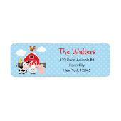 boerderijdieren retouradres labels blue boys (Voorkant)