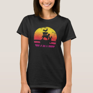 Boerderijdieren Retro Zonsondergang Donkey Dog Ca T-shirt