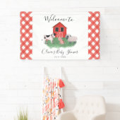 Boerderijdieren Rode Baby shower Welkom Spandoek (Insitu)