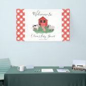 Boerderijdieren Rode Baby shower Welkom Spandoek (Beurs)
