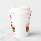 Boerderijdieren Rode Jongen Barnyard Verjaardagsfe Papieren Bekers (Links)