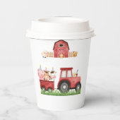 Boerderijdieren Rode Jongen Barnyard Verjaardagsfe Papieren Bekers (Achterkant)