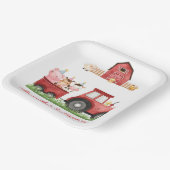 Boerderijdieren Rode Jongen Barnyard Verjaardagsfe Papieren Bordje (Gebogen)