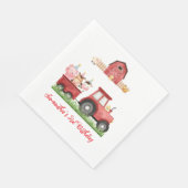 Boerderijdieren Rode Jongen Barnyard Verjaardagsfe Servet (Hoek)