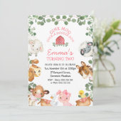 Boerderijdieren Rode Schuur Loof Boom Verjaardagsu Kaart (Staand voorkant)