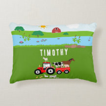Boerderijdieren & rode tractor barnyard aangepaste