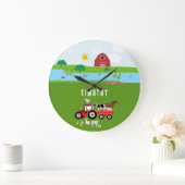 Boerderijdieren & Rode Tractor Boerderij Aangepast Grote Klok (Huis)