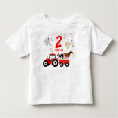 Boerderijdieren & Rode Vrachtwagen Verjaardagsfees Kinder Shirts (Voorkant)