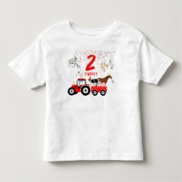 Boerderijdieren & Rode Vrachtwagen Verjaardagsfees Kinder Shirts