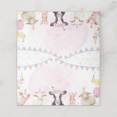 Boerderijdieren Roze Barnyard Food Tent Place Card Plaatskaartje (Buitenkant ongevouwen)