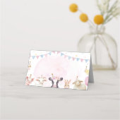 Boerderijdieren Roze Barnyard Food Tent Place Card Plaatskaartje (Voorkant)