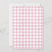 Boerderijdieren Roze Gingham Meisje Eerste Verjaar Kaart (Achterkant)