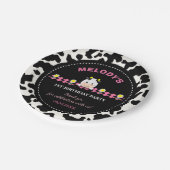 Boerderijdieren Roze Koe Barnyard 1e verjaardagsfe Papieren Bordje (Gekanteld)