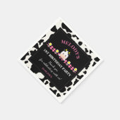 Boerderijdieren Roze Koe Barnyard 1e verjaardagsfe Servet (Hoek)