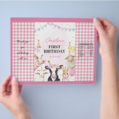 Boerderijdieren Roze Meisje Verjaardag Chip Bag Wr Flyer (Hand)