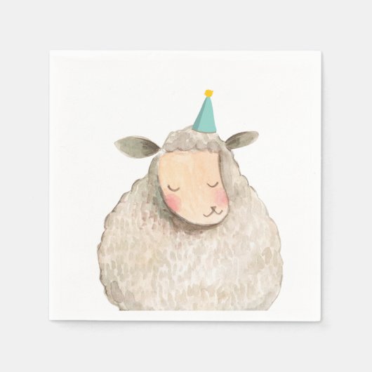 Boerderijdieren Schapen Verjaardag Barnyard Party Servet (Voorkant)