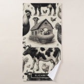 boerderijdieren schilderen badhanddoek (Badhanddoek)