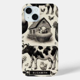 boerderijdieren schilderen iPhone 15 case
