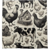  boerderijdieren schilderen douchegordijn (Voorkant)