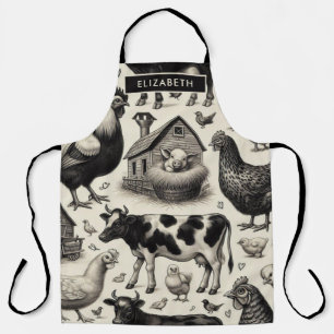 boerderijdieren schilderen schort