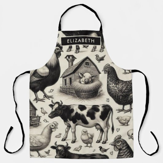  boerderijdieren schilderen schort (Voorkant)