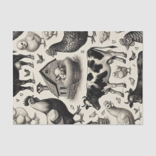  boerderijdieren schilderen tissuepapier