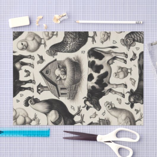  boerderijdieren schilderen tissuepapier (Craft)