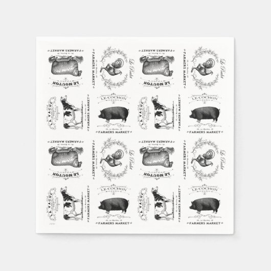  boerderijdieren servet (Voorkant)