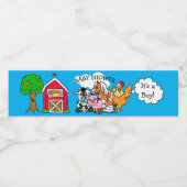 Boerderijdieren thema Baby shower Waterfles Etiket (Enkel label)