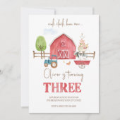 Boerderijdieren thema derde verjaardag uitnodiging (Voorkant)