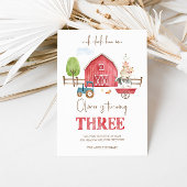 Boerderijdieren thema derde verjaardag uitnodiging