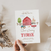 Boerderijdieren thema derde verjaardag uitnodiging