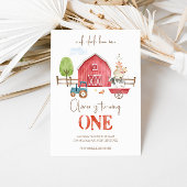 Boerderijdieren thema eerste verjaardag uitnodigin kaart