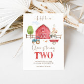 Boerderijdieren thema tweede verjaardag uitnodigin kaart