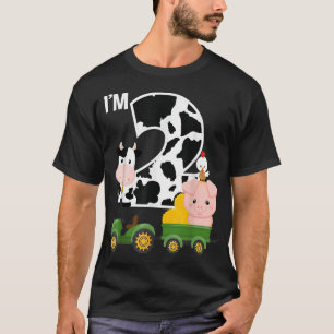 Boerderijdieren Tractor 2e verjaardag 2 jaar oud g T-shirt
