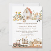 Boerderijdieren Tractor Boys Baby shower Kaart (Voorkant)