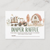 Boerderijdieren Tractor Schuur Baby Luier Raffle Informatiekaartje (Voorkant)