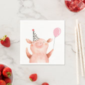 Boerderijdieren Varken Meisje Verjaardag Barnyard  Servet (Insitu)